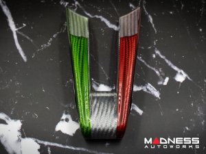 Alfa Romeo Stelvio Steering Wheel Trim - Carbon Fiber - Lower Center Trim - Italian Theme - QV Model Alfa Romeo Stelvio Steering Wheel Trim - Carbon Fiber - Lower Center Trim - Italian Theme - QV Model